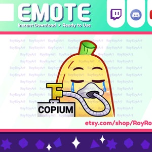 Twitch Emote - Cute Banana Copium Emote / Sub Emoji