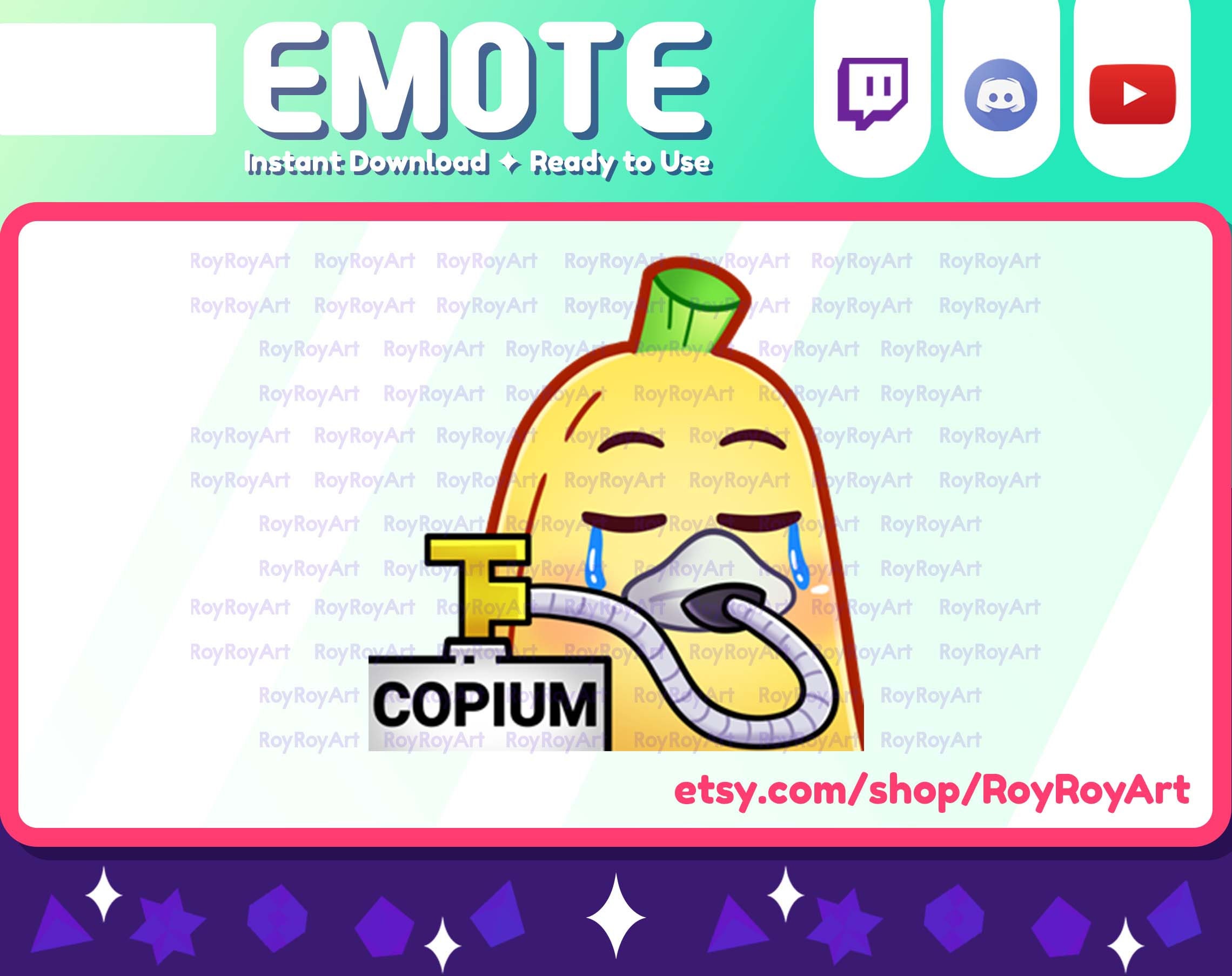 Twitch Emote - Cute Banana Copium Emote / Sub Emoji