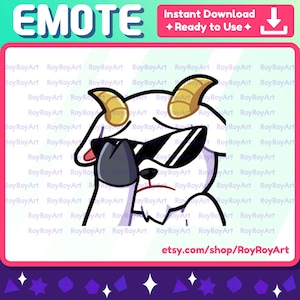 Twitch Emote - Cool Goat Facepalm Emote / Sub Emoji