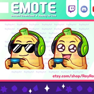 Twitch Emote - Cute Cool Banana Gaming Emote / Sub Emoji