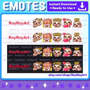 Twitch Emotes - Sloth Mega Pack Include 20 Emotes / Sub Emoji Kick ...