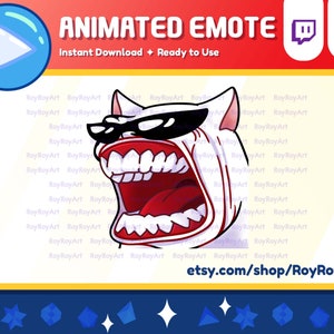 Twitch Emote Animated - Cool Cat Let&#39;s GO Hype Emote Animated