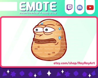 Twitch Emote - Cute Potato MonkaS pepe Emote / Sub Emoji