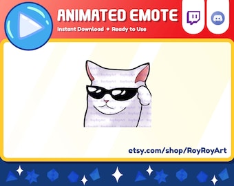 Twitch Emote Animated - Cool Cat