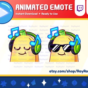 Twitch Emote Animated - Cute Banana Music Jam Party Emoji Gif