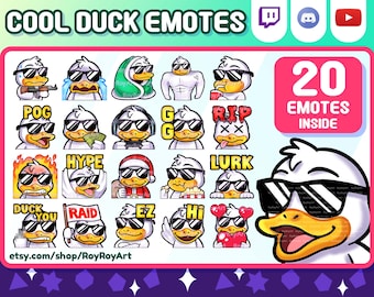 Twitch Emotes - Cool Duck Mega Pack Include 20 Emotes