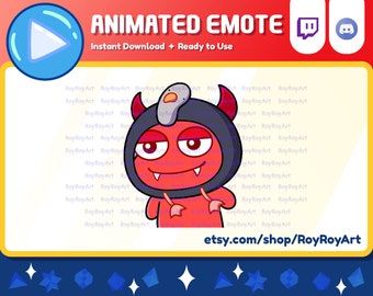 Twitch Emote Animated Halloween - Cute Devil Wiggle Dancing Emote Animated