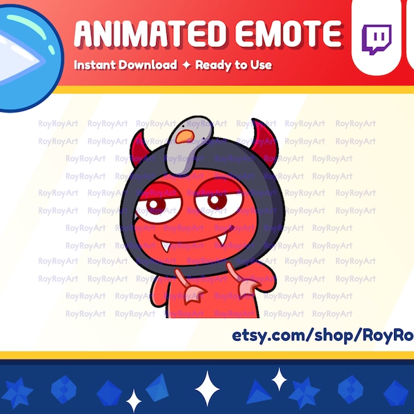 Twitch Emote Animated Halloween - Cute Devil Wiggle Dancing Emote Animated