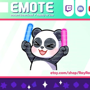 Twitch Emote - Lindo Panda Rave Lightstick Emote / Sub Emoji