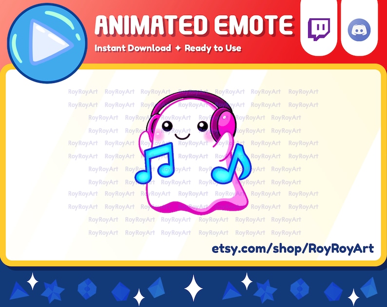 Twitch Emote Animated Cute Ghost Music Jam Dancing Party Etsy
