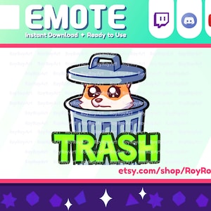 Twitch Emote - Cute Fox kitsune Trash Sub Emoji