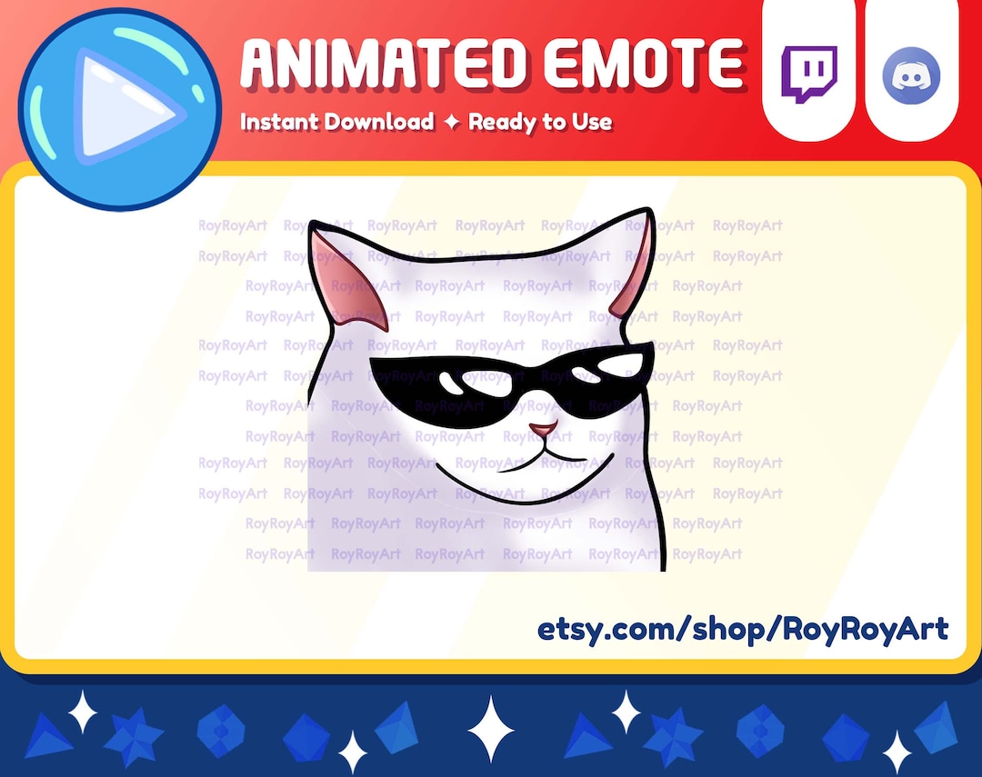 Twitch Emote Animiert Cool Cat Jam Music / Stream Sub Emoji Animiert