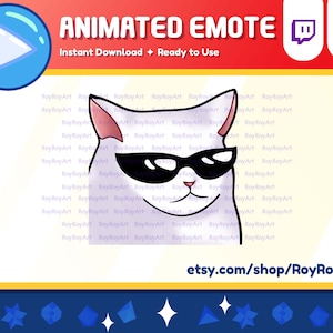 Twitch Emote Animated - Cool Cat Jam Music / Stream Sub Emoji Animated