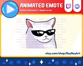Twitch Emote Animated - Cool Cat Jam Music / Stream Sub Emoji Animated