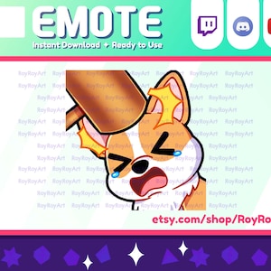Twitch Emote - Cute Dog Corgi Bonk Emote / Sub Emoji