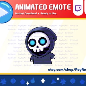 Twitch Emote Animated - Cute Grim Reaper Wiggle Dancing Emote Animated