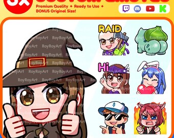 3x Custom Twitch Emotes or Sub badges for Twitch/Discord/Kick/Youtube/Streaming - Cute Chibi Anime - Graphics for Stream - Twitch Emoji