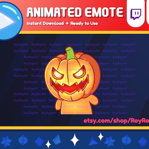 Twitch Emote Animated - Scary Pumpkin Head Halloween Wiggle Dancing Emote Animated