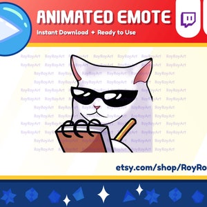 Twitch Emote Animated - Cool Cat Note Emote Animated