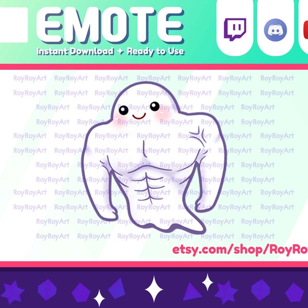 Twitch Emote - Kawaii Ghost Buff Emote / Sub Emoji