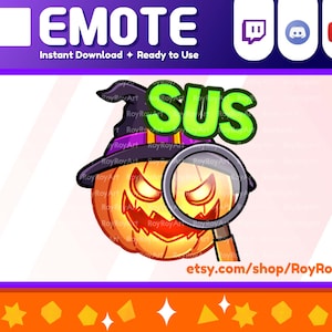 Halloween Twitch Emote - Scary Pumpkin Sus / Sub Emoji