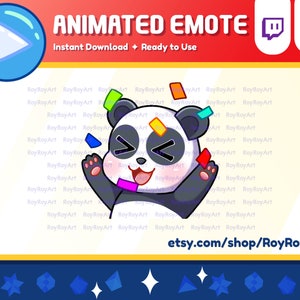Twitch Emote Animated - Cute Panda Hype Confetti Dancing Party Emote Animated Gif