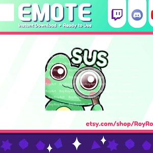 Twitch Emote - Cute Frog Toad Emote SUS / Sub Emoji