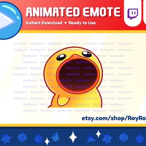 Twitch Emote Animated - Pop Duck Yellow / Stream Sub Emoji Animated