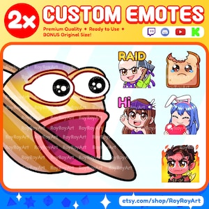 2x Custom Twitch Emotes or Sub badges for Twitch/Discord/Kick/Youtube/Streaming - Cute Chibi Anime Style - Twitch Emoji