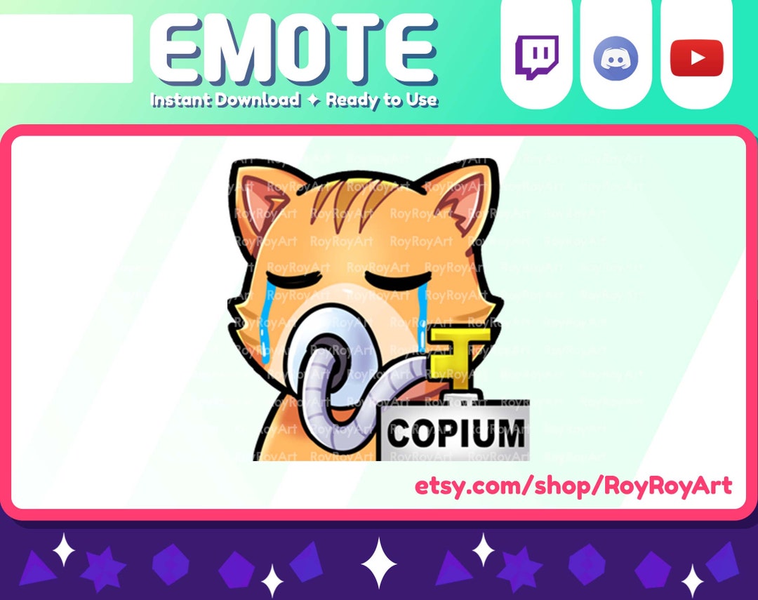 Twitch Emote Orange Cat Copium Emote / Sub Emoji Etsy