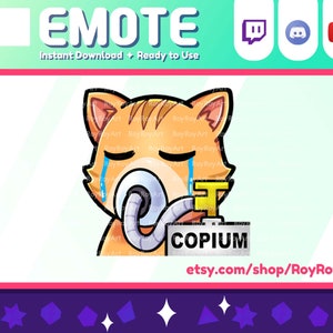 Twitch Emote - Gato Naranja Copium Emote / Sub Emoji