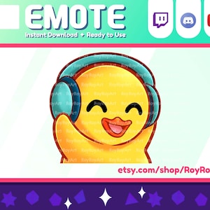 Twitch Emote - Cute Yellow Duck Emote Music jam / Stream Sub Emoji