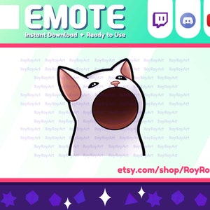 Twitch Emote - weiße Katze meme pog Pop Cat