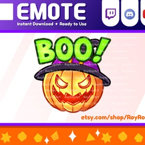 Halloween Twitch Emote - Zucca spaventosa BOO / Sub Emoji
