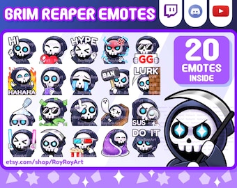 Twitch Emotes - Halloween Grim Reaper Mega Pack Include 20 Emotes