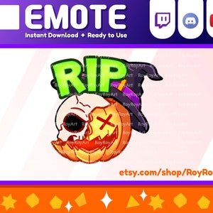 Halloween Twitch Emote - Scary Pumpkin RIP Dead Faint / Sub Emoji