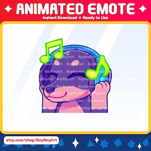 Twitch Emote Animated - Dog Dachshund Music Jam Party Vibing Emote Animated