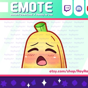Twitch Emote - Cute Banana Gasm Emote / Sub Emoji