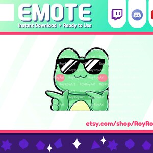 Twitch Emote - Cute Frog Toad Emote Cool GG / Sub Emoji