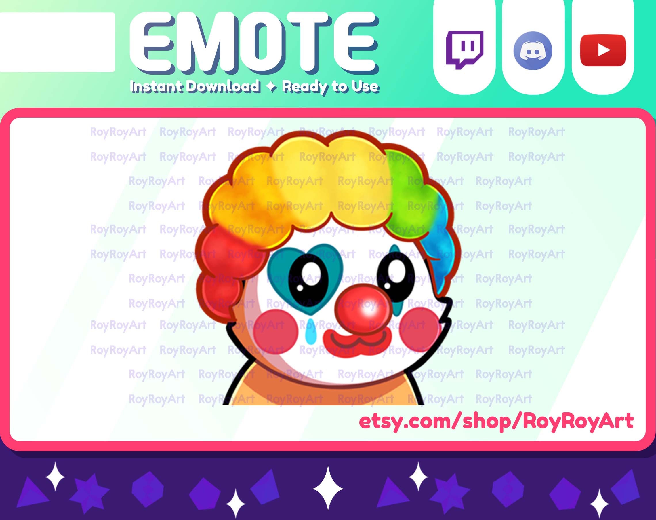 Twitch Emote - Orange Katze Clown Emote / Sub Emoji