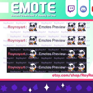 Twitch Emote - Cute Panda Taking Note Emote / Sub Emoji - Etsy