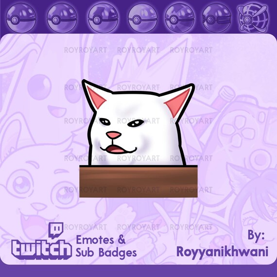 Twitch Emote Meme Chat Blanc Etsy