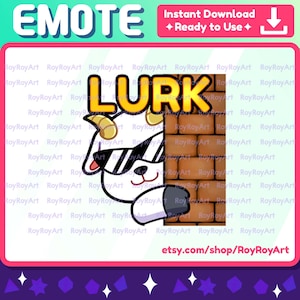 Twitch Emote - Cool Goat Lurk Emote / Sub Emoji