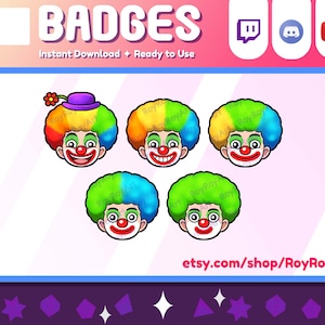Twitch Sub Badges - CLOWN pack