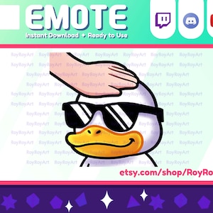 Twitch Emote - Cool Duck Head Pat / Sub Emoji Discord