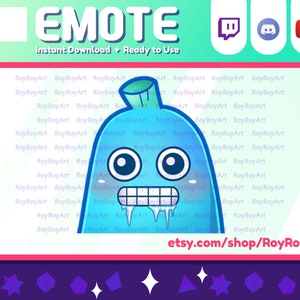 Twitch Emote - Cute Banana Ice Cold Freeze Frozen Emote / Sub Emoji