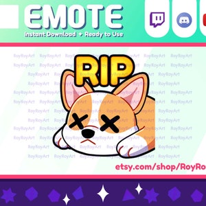 Twitch Emote - Cute Dog Corgi RIP Emote / Sub Emoji