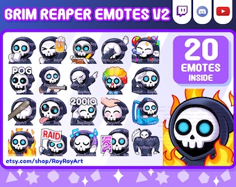 Twitch Emotes - Halloween Grim Reaper Mega Pack V2 Include 20 Emotes