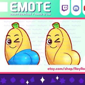 Discord Emote - Cute Banana Booty Emote back side / Sub Emoji