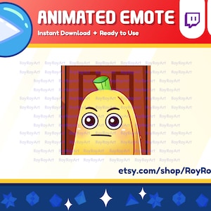 Twitch Emote Animated - Cute Banana Leave Leaving Emote Animated Gif